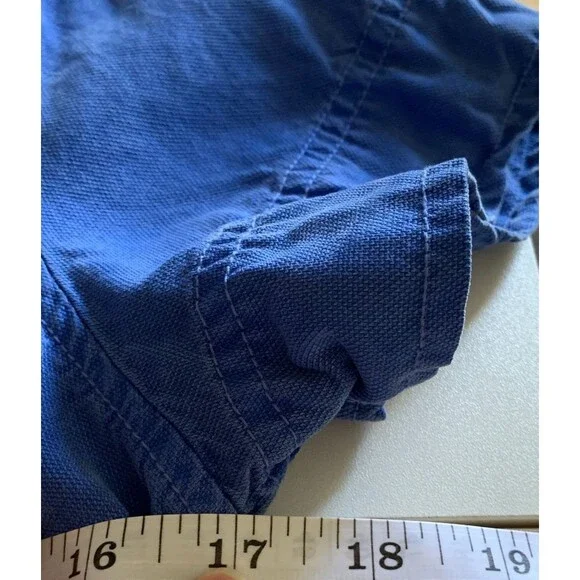 Reworked J Crew Blue Shirt Mini Dress Nirvana Band Patch Grunge Indie Size 4 - Picture 10 of 12